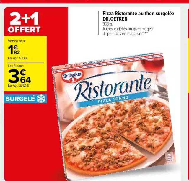 pizza ristorante au thon surgelée dr. oetker