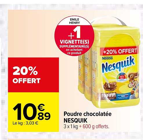poudre chocolatée nesquik
