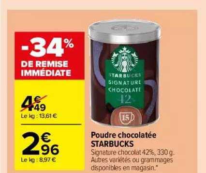 poudre chocolatée starbucks