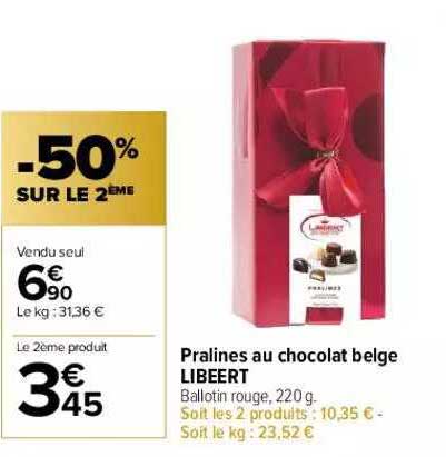 Pralines Au Chocolat Label Libeert