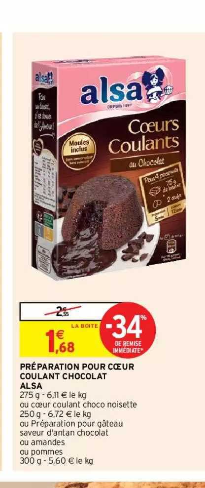 Préparation Pour Cœur Coulant Chocolat Alsa