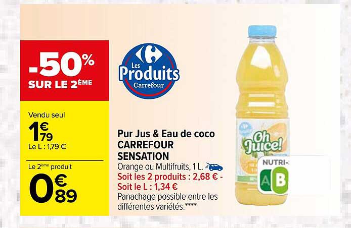 Pur Jus & Eau De Coco Carrefour Sensation