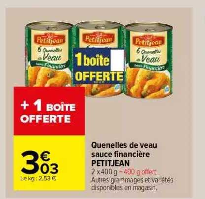 quenelles de veau sauce financière petitjean