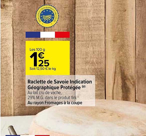 raclette de savoie indication géographique protégée