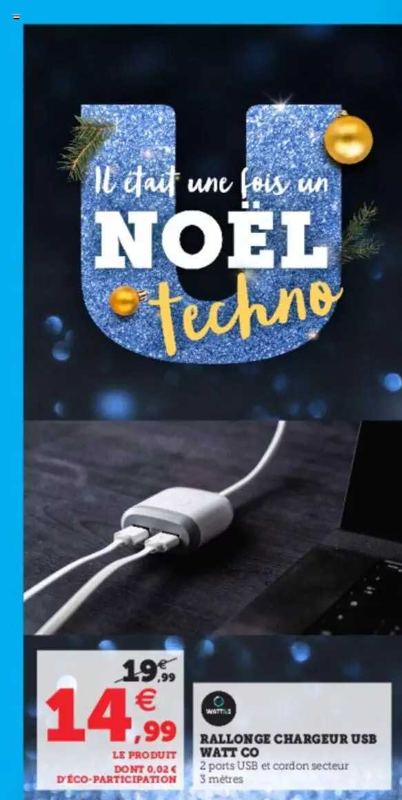 rallonge chargeur usb watt co