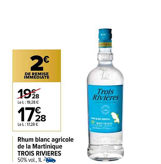 rhum blanc agricole de la martinique trois rivières