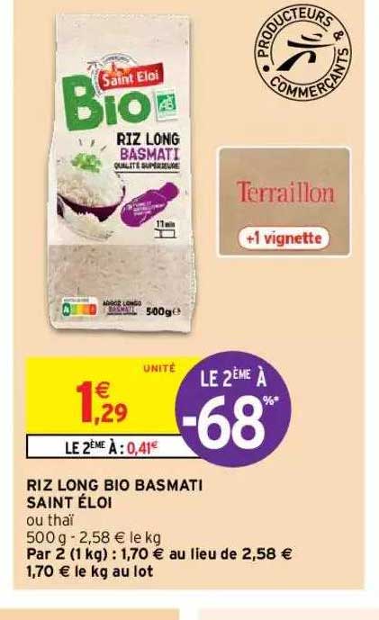 riz long bio basmati saint éloi