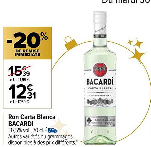 ron carta blanca bacardi