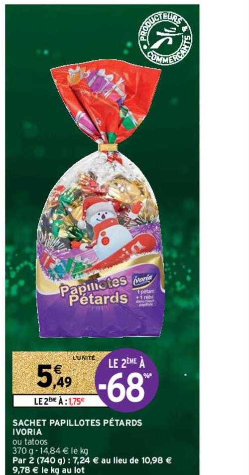 sachet papillotes pétards ivoria