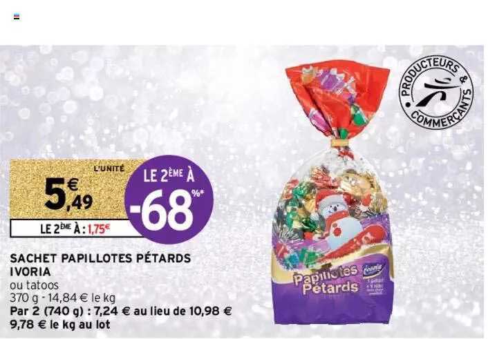sachet papillotes pétards ivoria