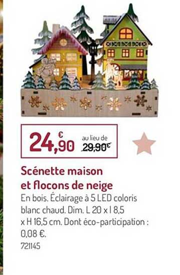 Scénette Maison Et Flocons De Neige