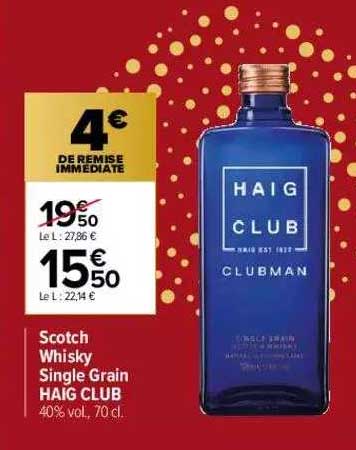 scotch whisky single grain haig club