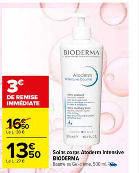 soins corps atoderm intensive bioderma