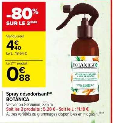 spray désodorisant botanica