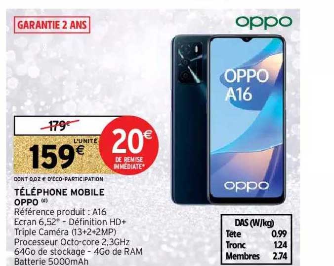 téléphone mobile oppo a16