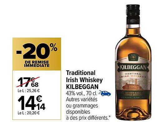Traditional Irish Whiskey Kilbeggan