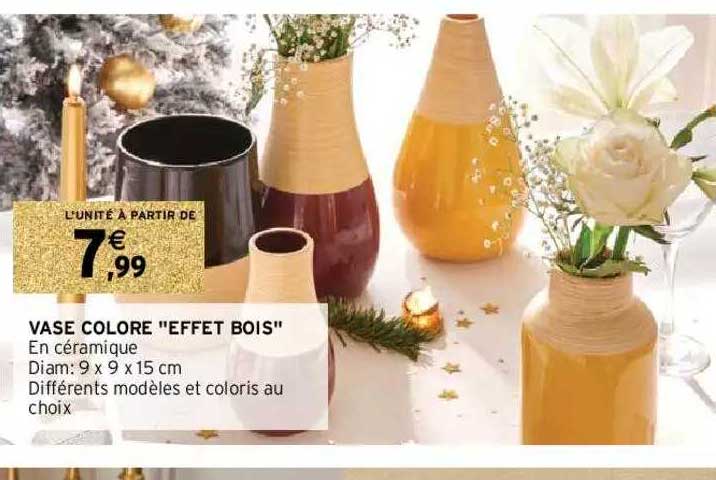 Vase Colore "effet Bois"