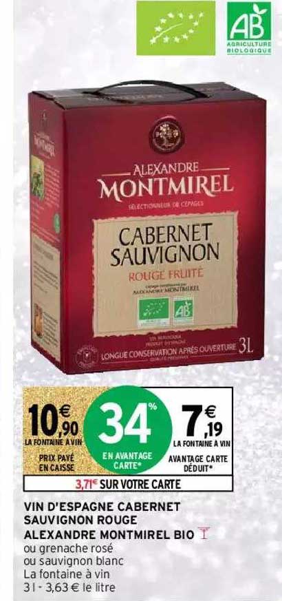 vin d'espagne cabernet sauvignon rouge alexandre montmirel bio