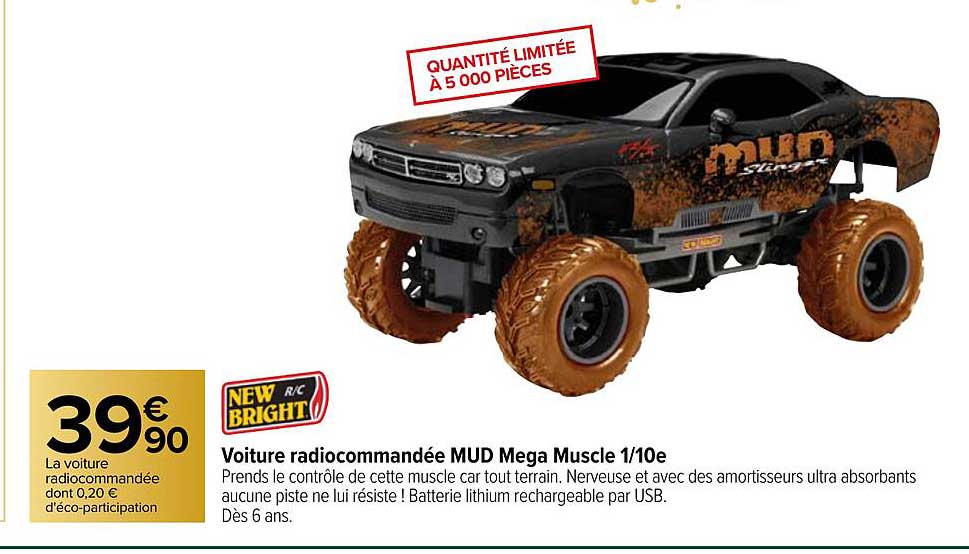 voiture radiocommandée mud méga muscle 1-10ème