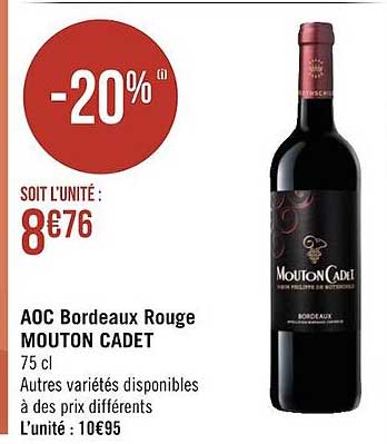 aoc bordeaux rouge mouton cadet