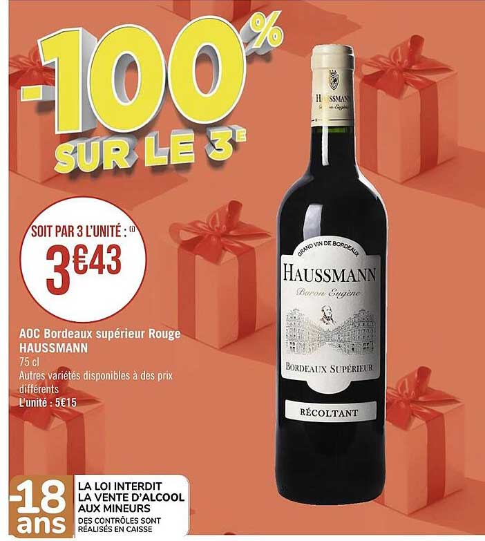 Aoc Bordeaux Supérieur Rouge Haussmann