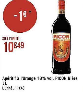 apéritif à l'orange 18% vol. picon bière