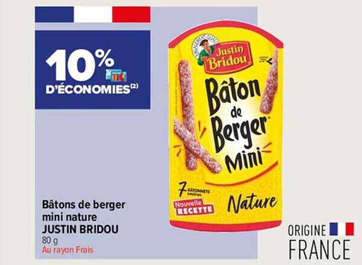 bâtons de berger mini nature justin bridou
