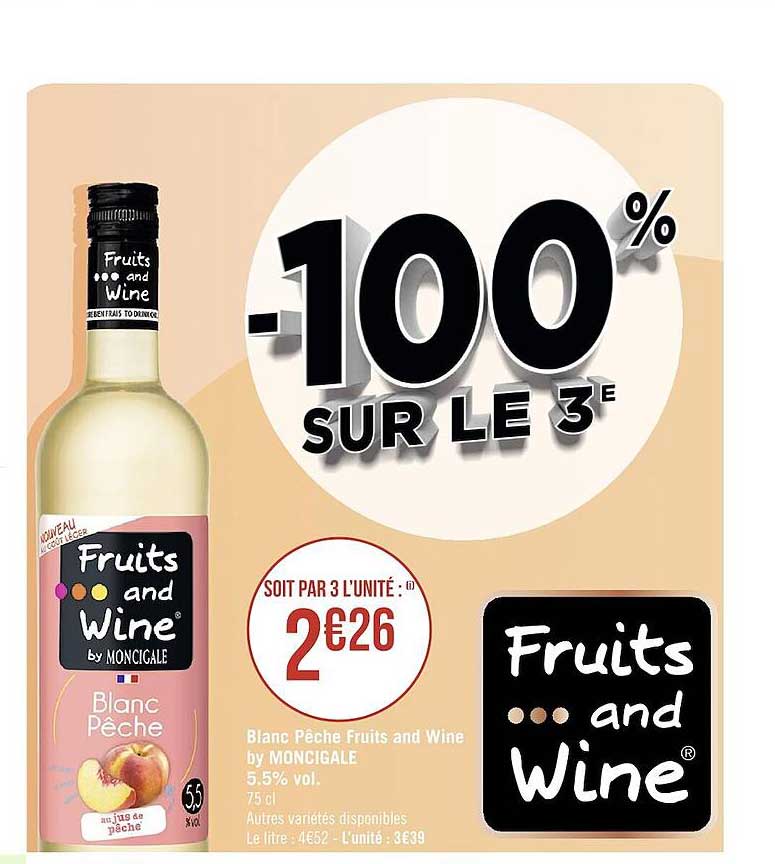 blanc pêche fruits and wine by moncigale 5,5% vol.