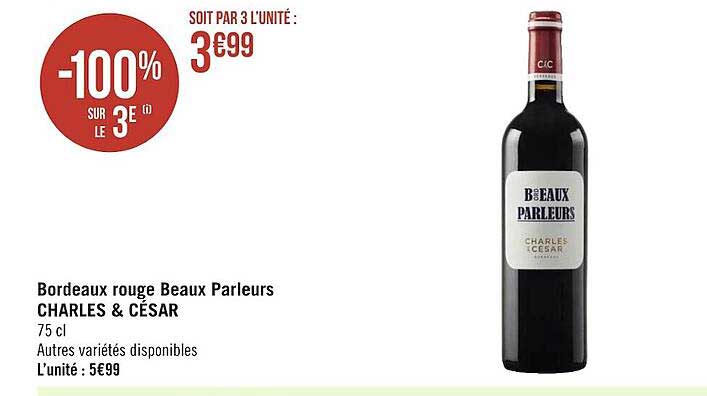 bordeaux rouge beaux parleurs charles & césar