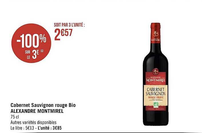 cabernet sauvignon rouge bio alexandre montmirel