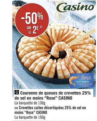 couronne de queues de crevettes 25% de sel en moins "rose" casino