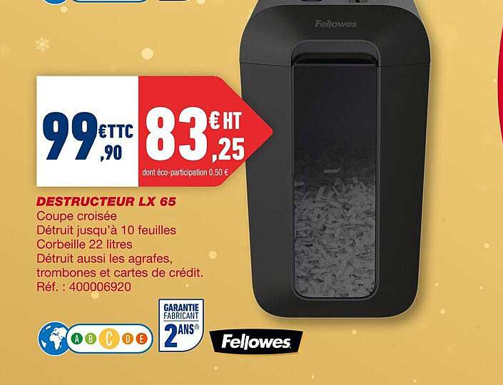 Destructeur Lx 65 Fellowes