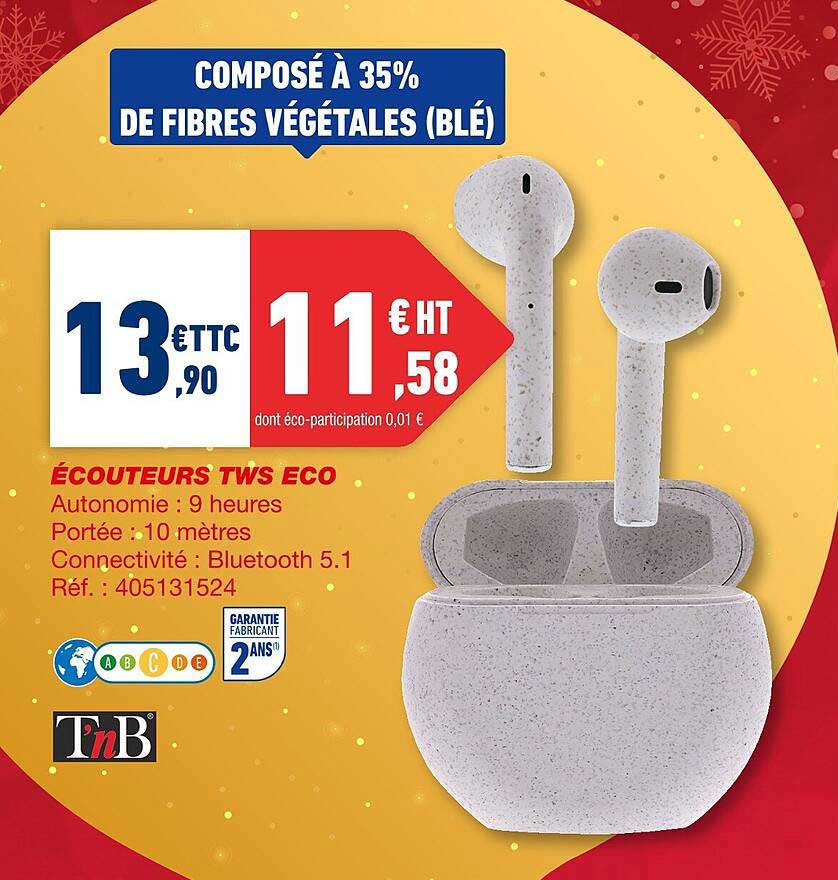 écouteurs tws t'nb