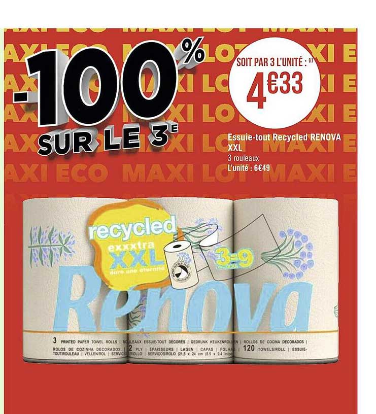 essuie-tout recycled renova