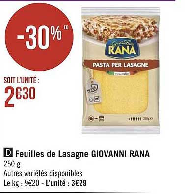 feuilles de lasagne giovanni rana