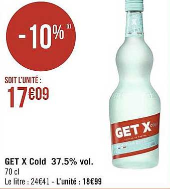 get x cold 37.5% vol.