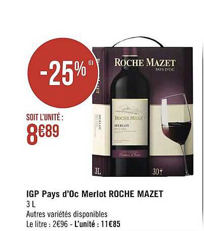 igp pays d'oc merlot roche mazet