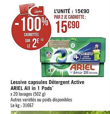lessive capsules détergent active ariel all in 1 pods