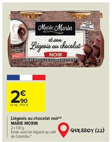 Liégeois Au Chocolat Noir Marie Morin