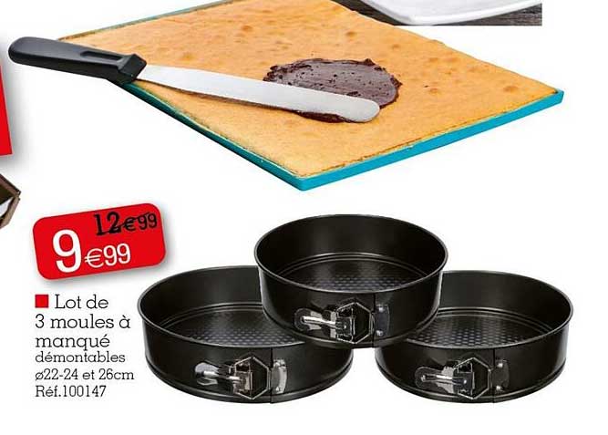 lot de 3 moules à manqué démontables