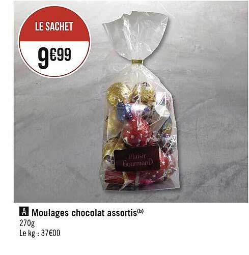 moulages chocolat assortis