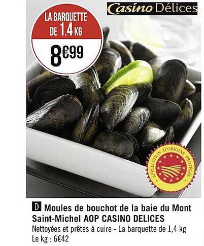 moules de bouchot de la baie du mont saint-michel aop casino délices