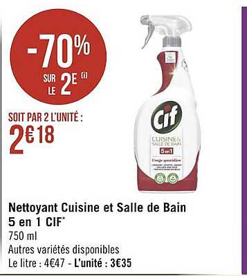 Nettoyant Cuisine Et Salle De Bain 5 En 1 Cif