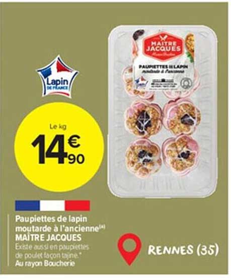 paupiettes de lapin moutarde à l'ancienne maître jacques