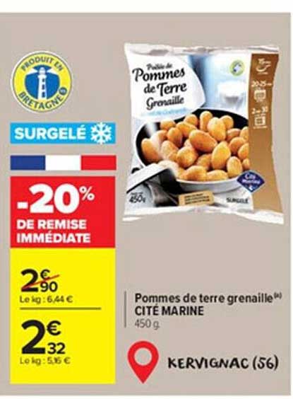 pommes de terre grenaille cité marine