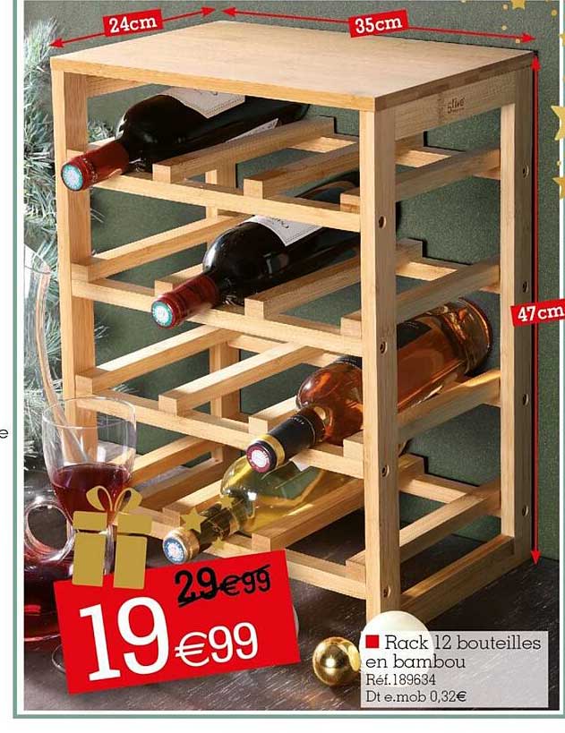 rack 12 bouteilles en bambou