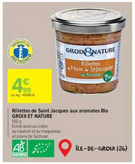 rillettes de saint jacques aux aromates bio groix et nature