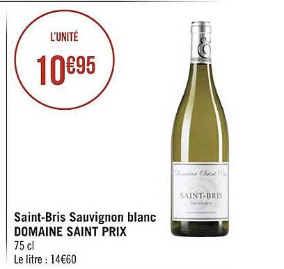 saint-bris sauvignon blanc domaine saint prix
