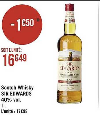 scotch whisky sir edwards 40% vol.