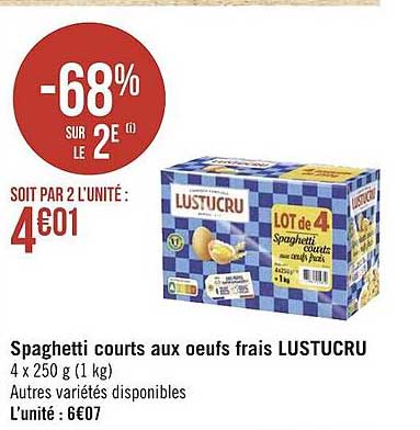 Spaghetti Courts Aux œufs Frais Lustucru